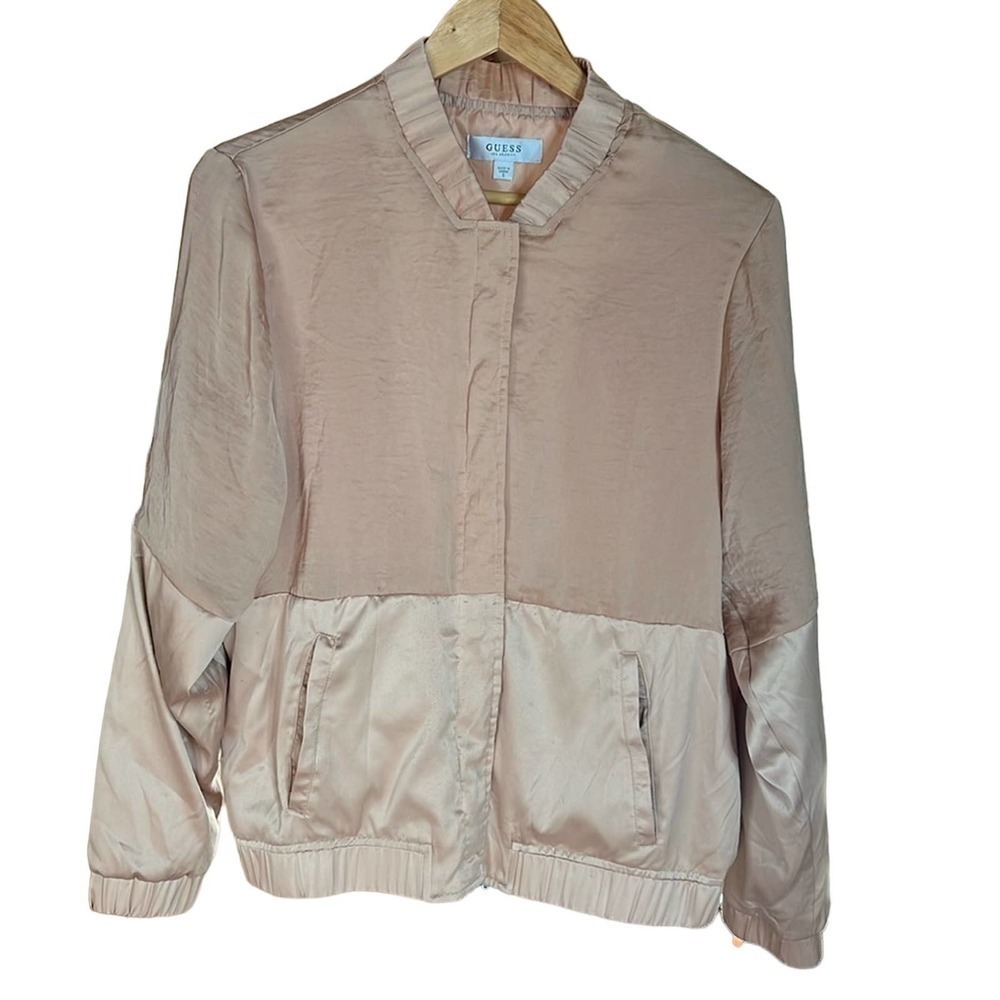 VINTAGE GUESS JACKET PEACHY SILKY SNAP POCKETS SIZE SMALL